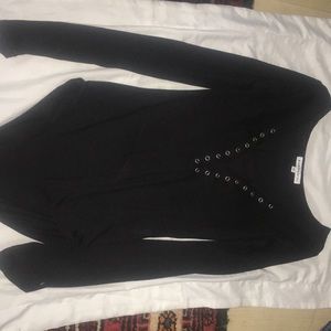 Black lace up body suit